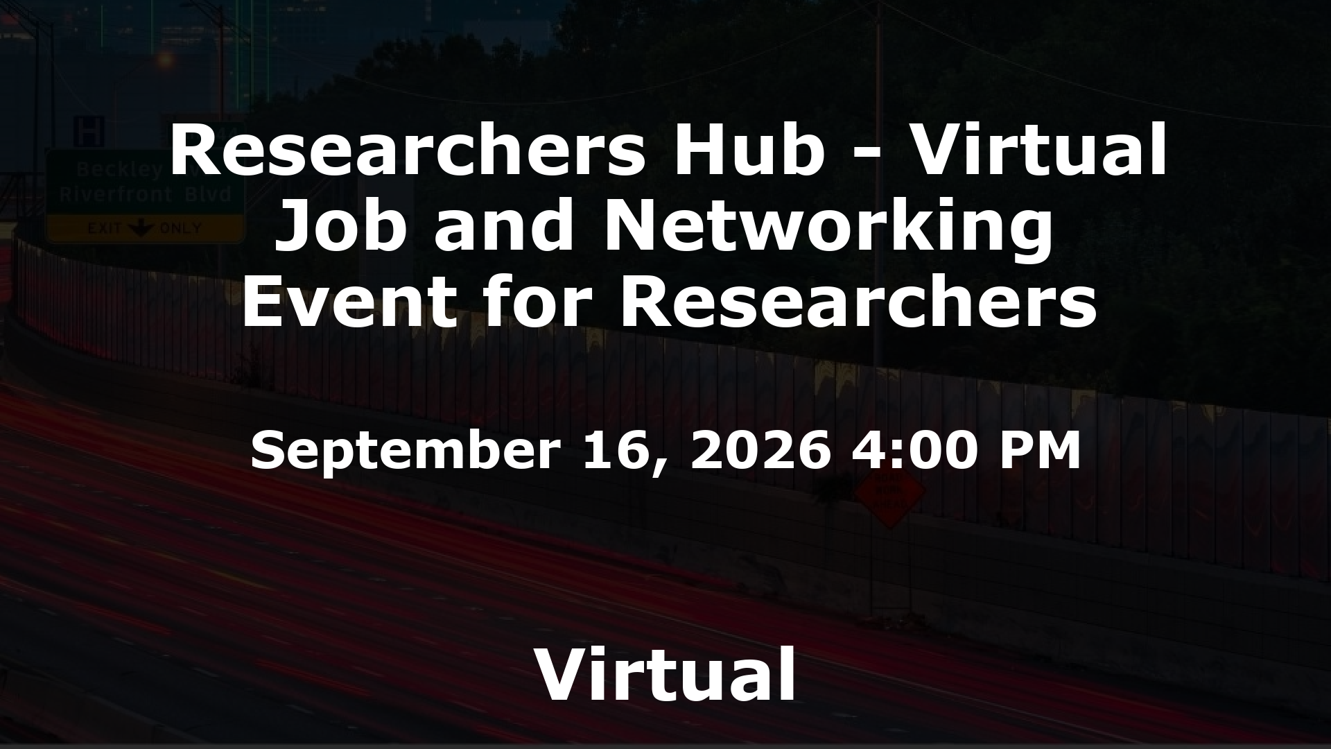 Researchers Hub - Virtual Job and Networking Event for Researchers event image